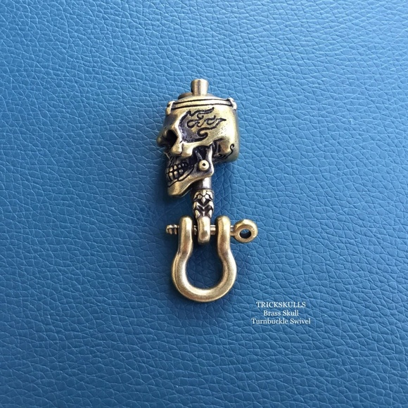 Brass Skull Turnbuckle Swivel Utility Part DIY Craft Loop Connector Hardware - Picture 7 of 9